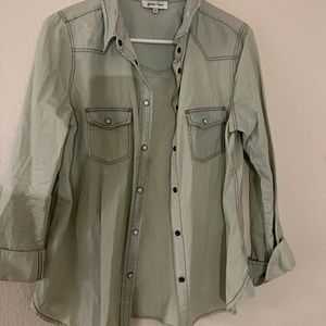 Grace and Lace Chambray button up